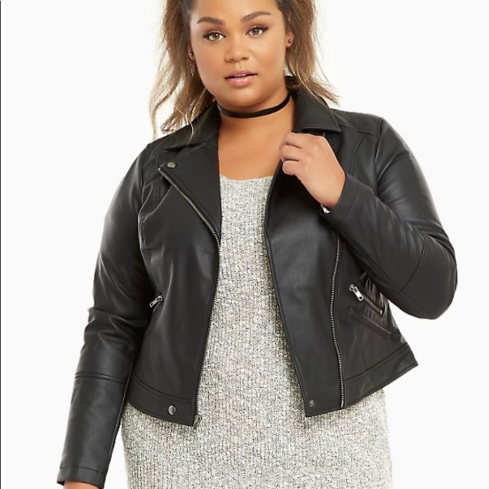 FAUX LEATHER MOTO JACKET